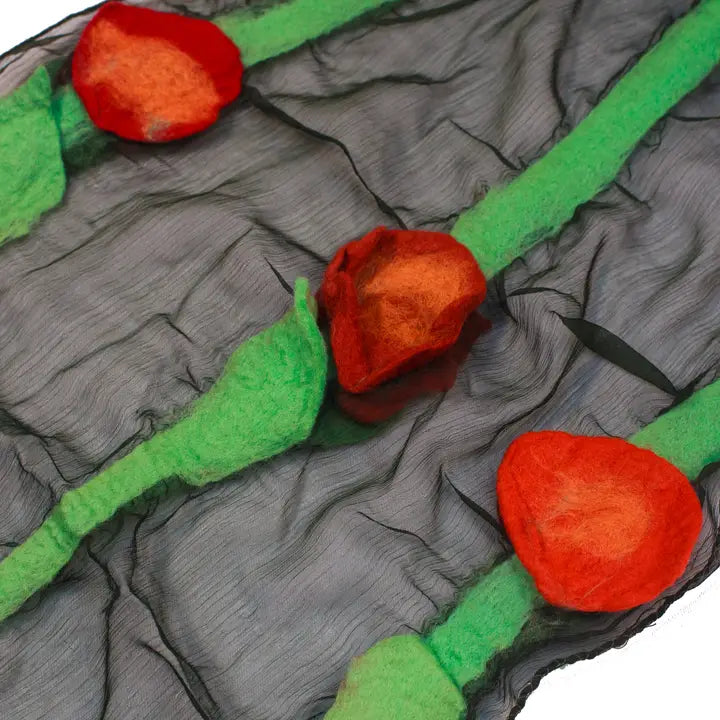 Flowers Merino Wool Scarf