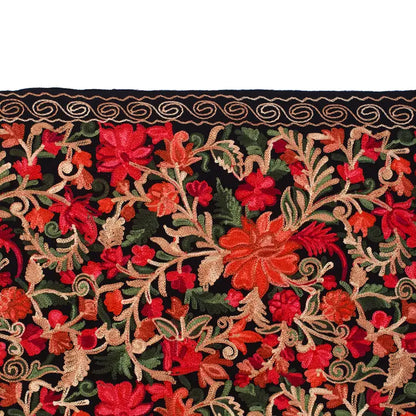 Floral Embroidered Wool Shawl