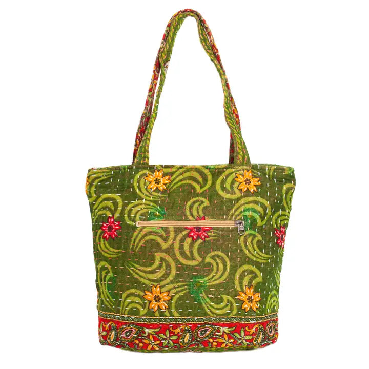 Kantha Sari Tote Bag