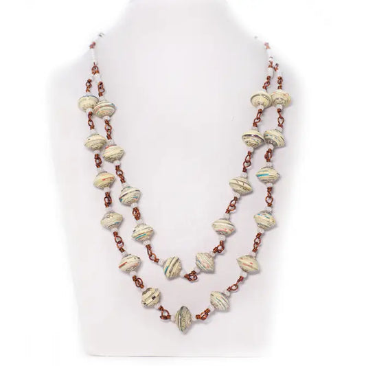 Recycled Paper Beads Necklace