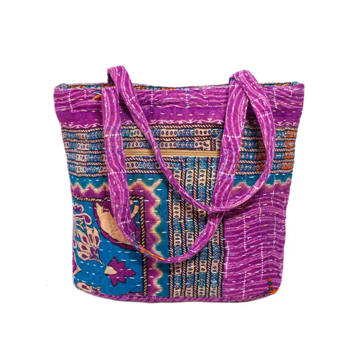Kantha Sari Tote Bag
