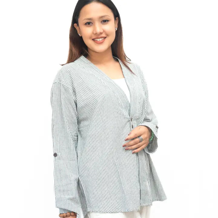 V-Neck Cotton Shirt