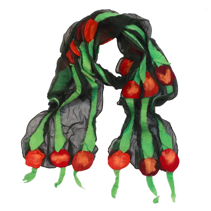 Flowers Merino Wool Scarf