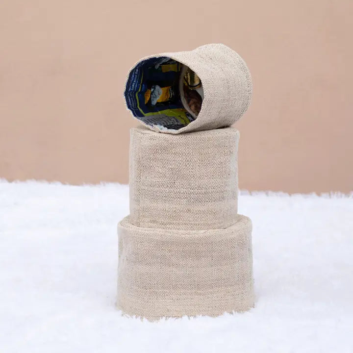 Handwoven Hemp Plant Pot Cover