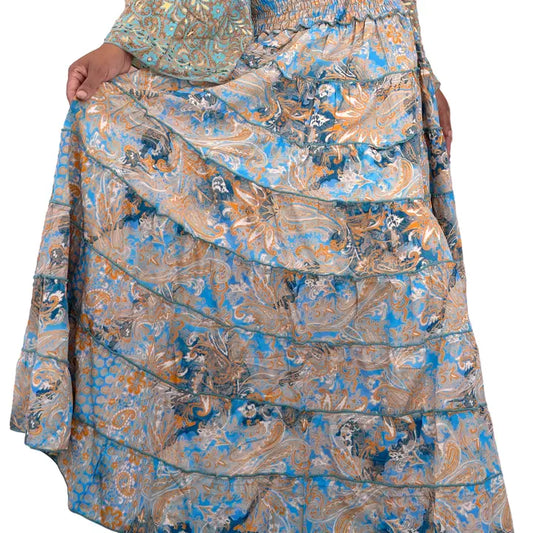 Recycled Layered Maxi Skirt