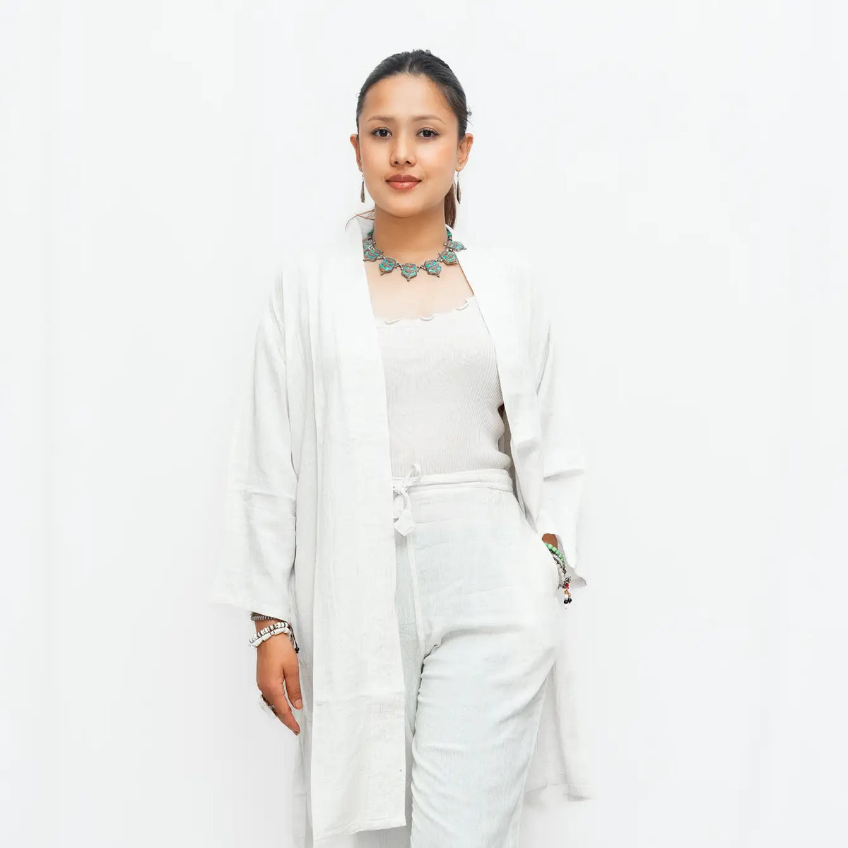 Bamboo and Hemp Long Kimono