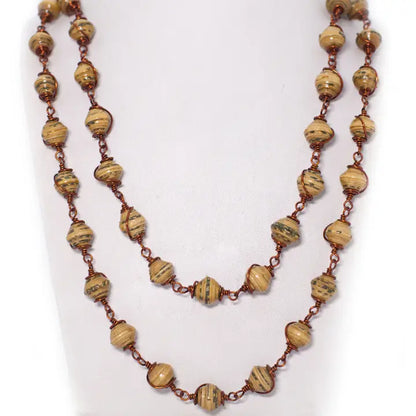 Recycled Paper Beads Necklace