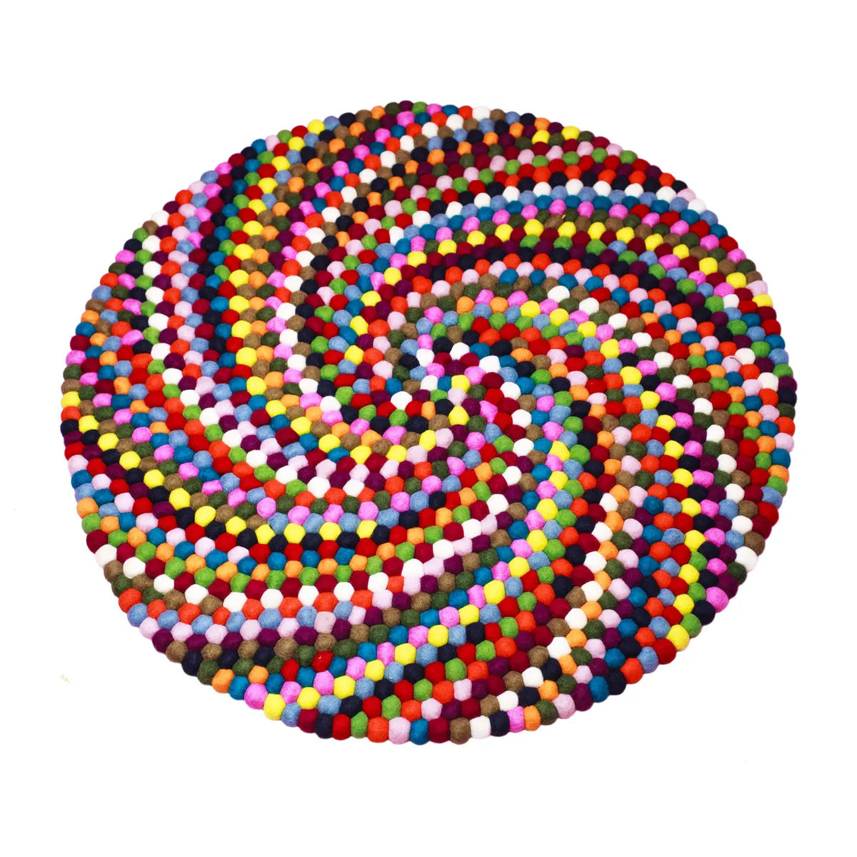 Felt Round Balls Spirale Mat Rug