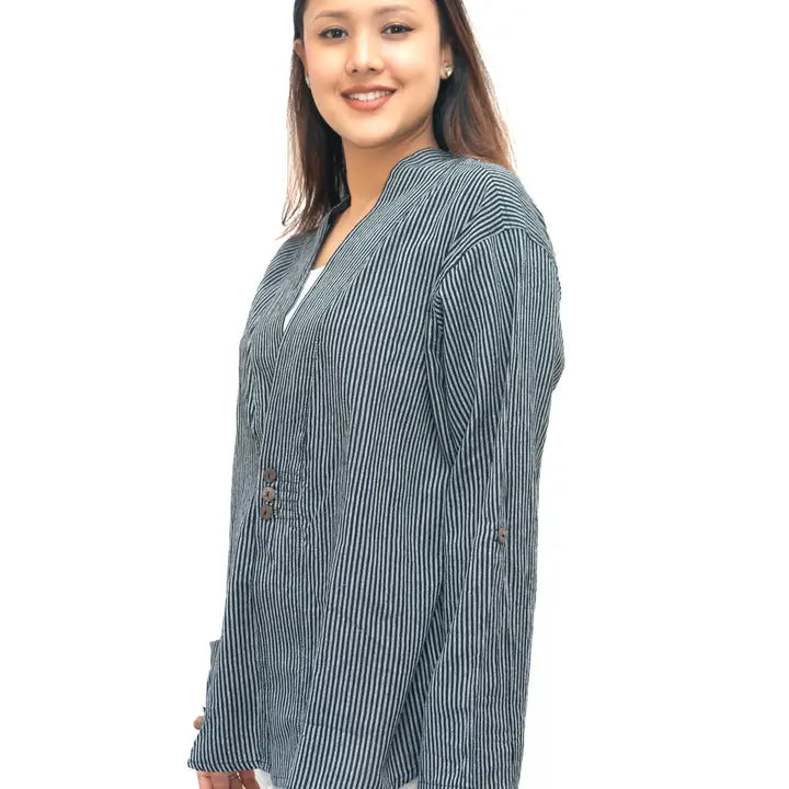 V-Neck Cotton Shirt