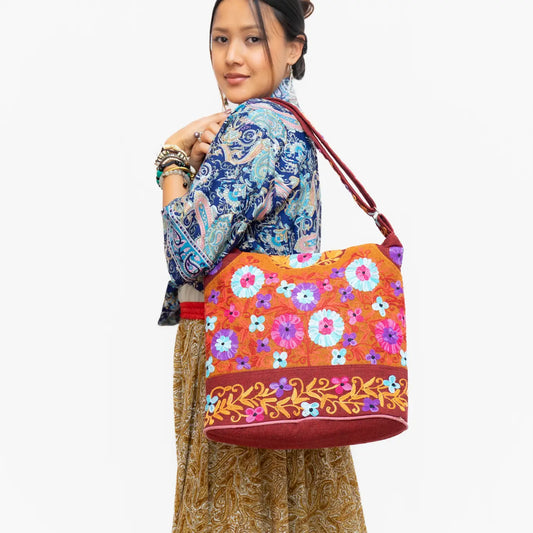 Basanta Embroidery Cotton Shoulder Bag