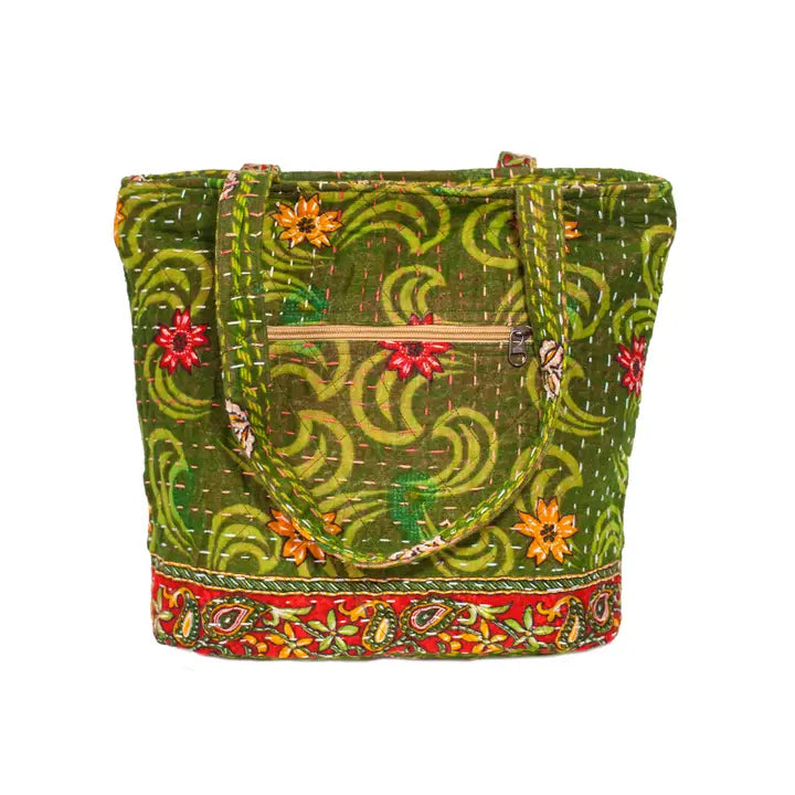 Kantha Sari Tote Bag