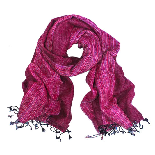 Colorful Lined Wool Shawl