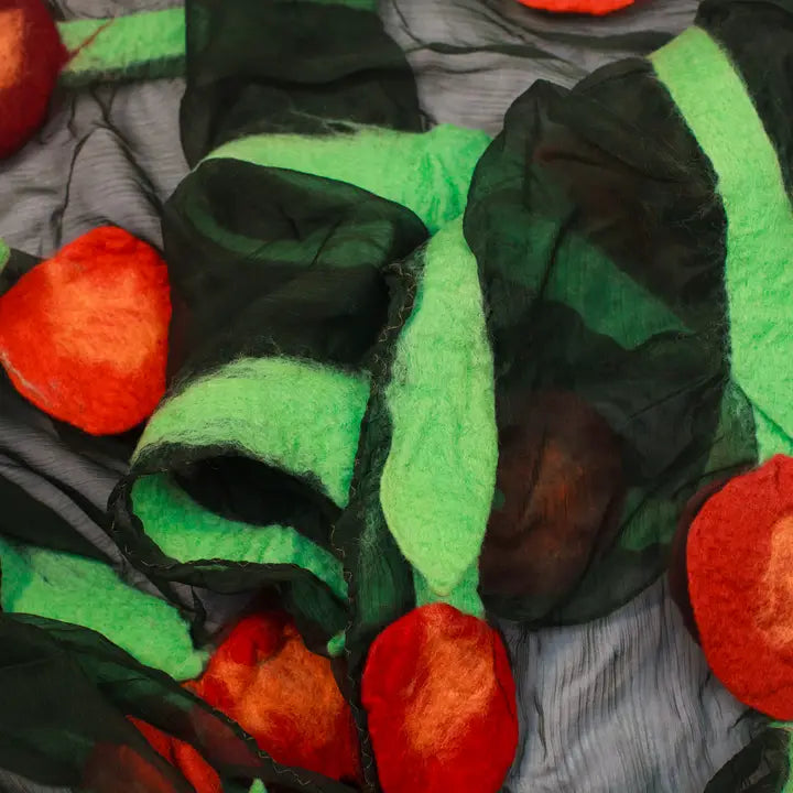 Flowers Merino Wool Scarf
