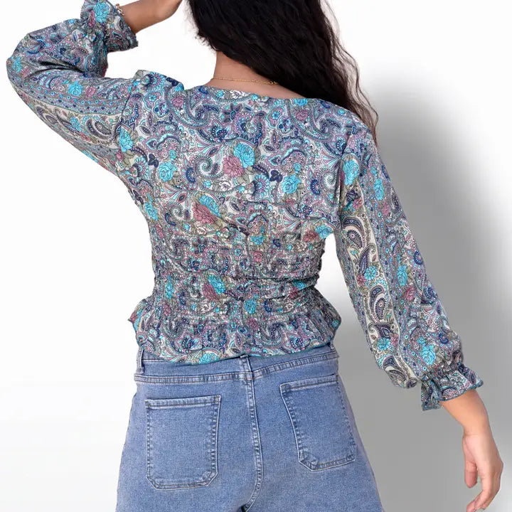 Full sleeve paisley top