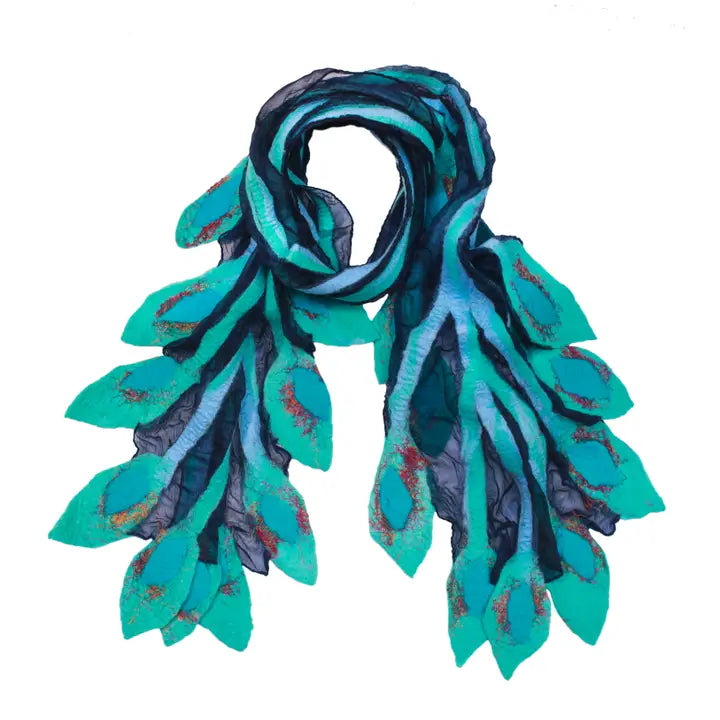 Peacock Merino Wool Scarf