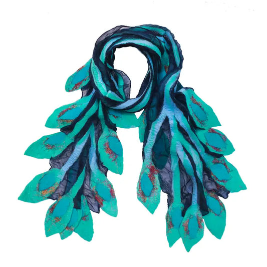 Peacock Merino Wool Scarf