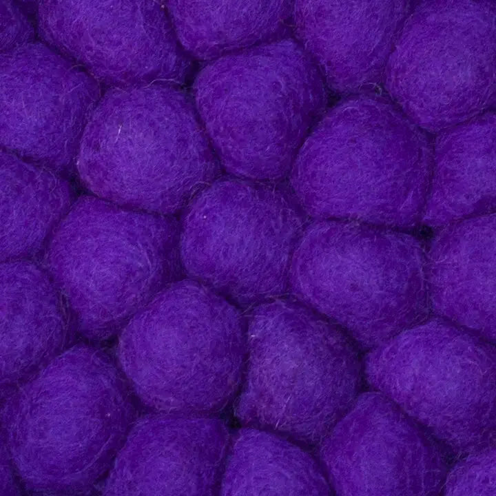 Felt Balls Flowers Round Mat Rug