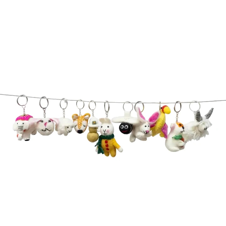 Felt Animals Mix Key rings