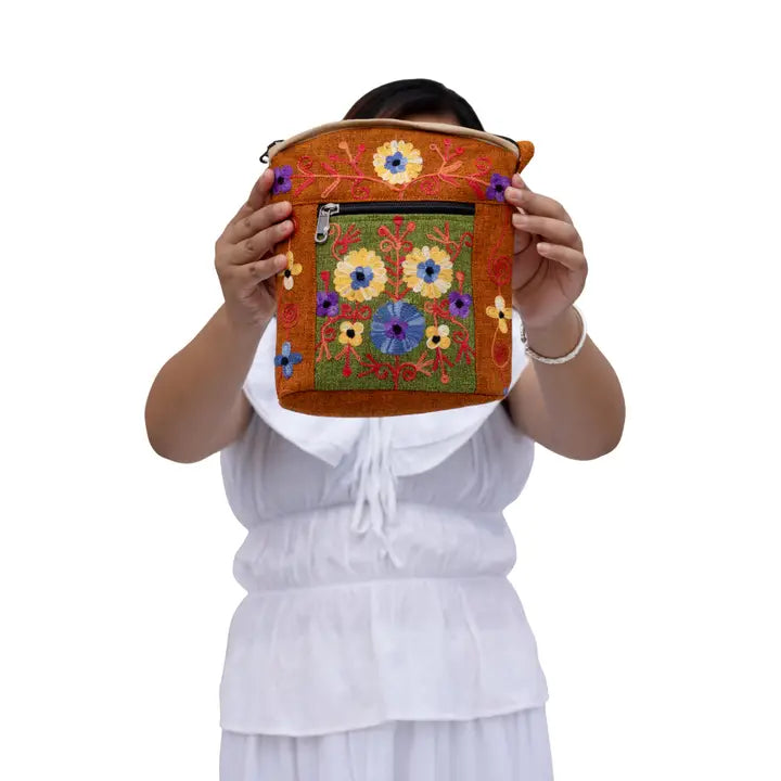 Cotton Embroidery Chakka Bag