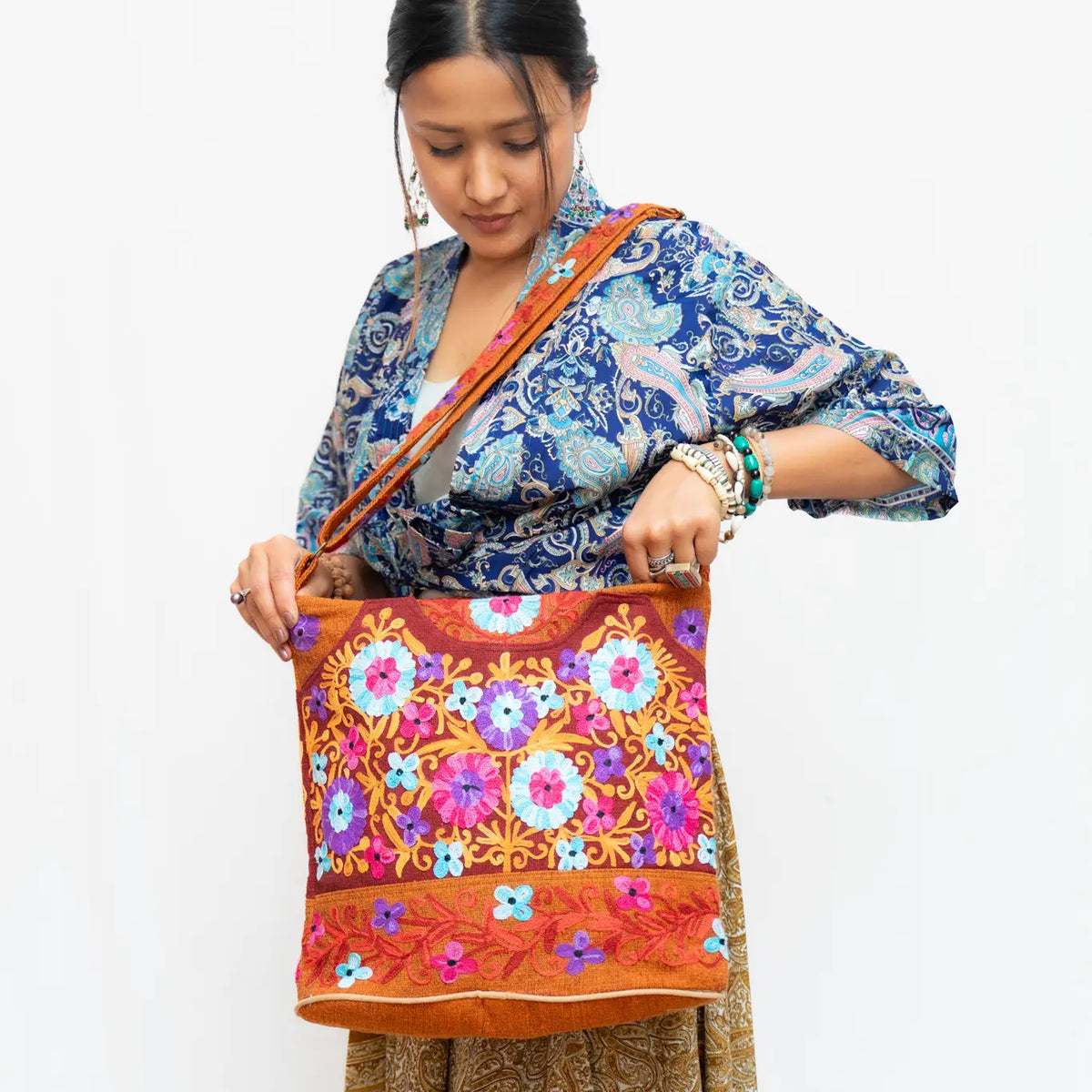 Basanta Embroidery Cotton Shoulder Bag