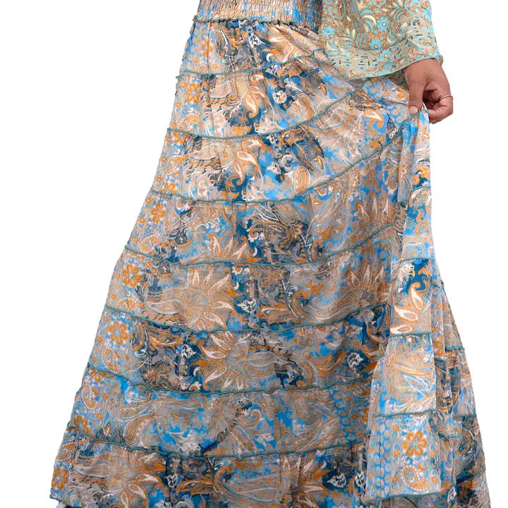 Recycled Layered Maxi Skirt