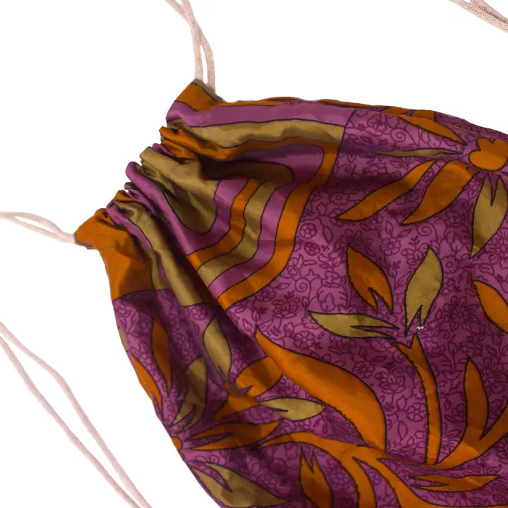 Upcycled Reusable Drawstring Bag
