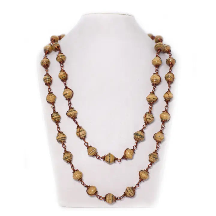 Recycled Paper Beads Necklace