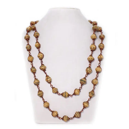 Recycled Paper Beads Necklace