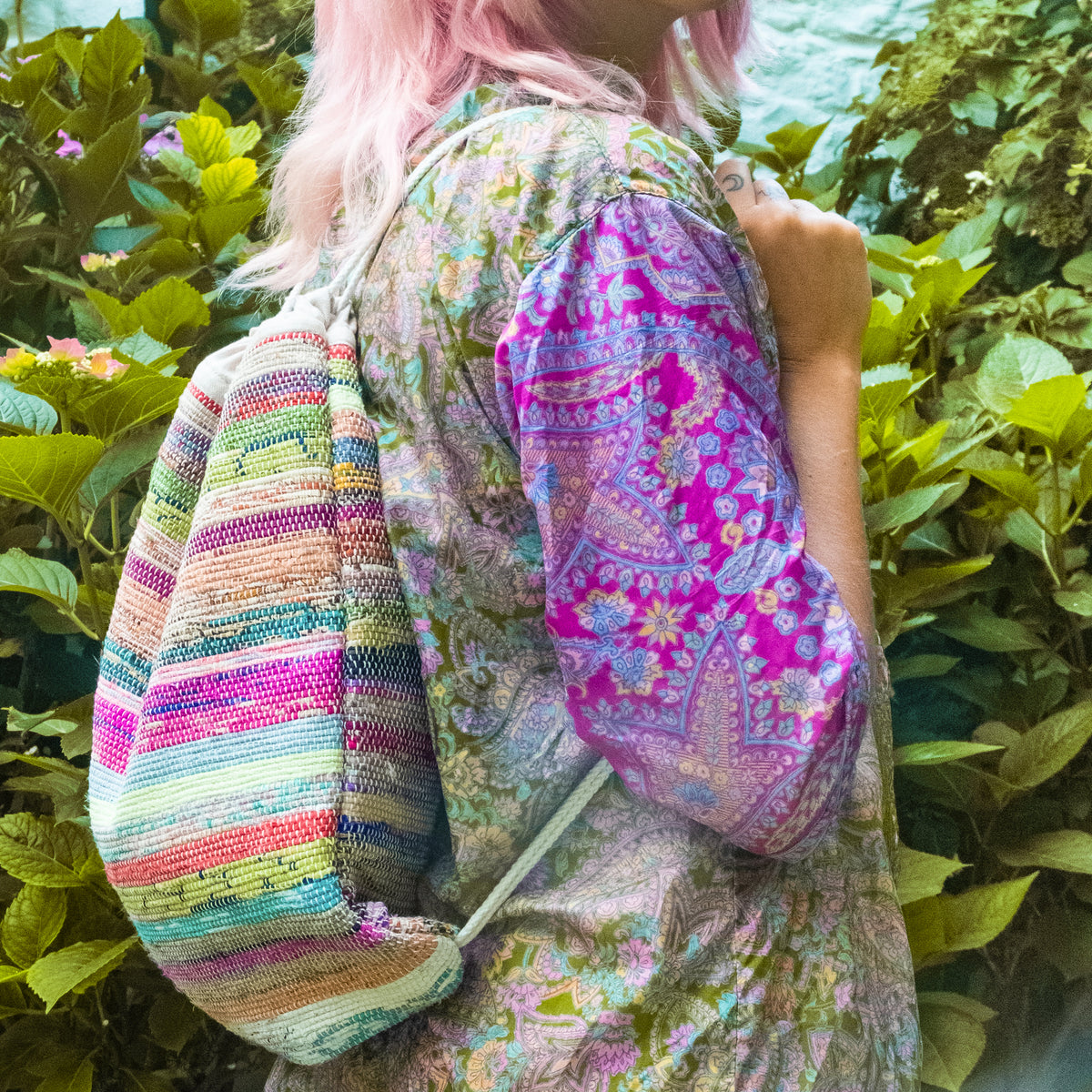 Upcycled Drawstring Bag